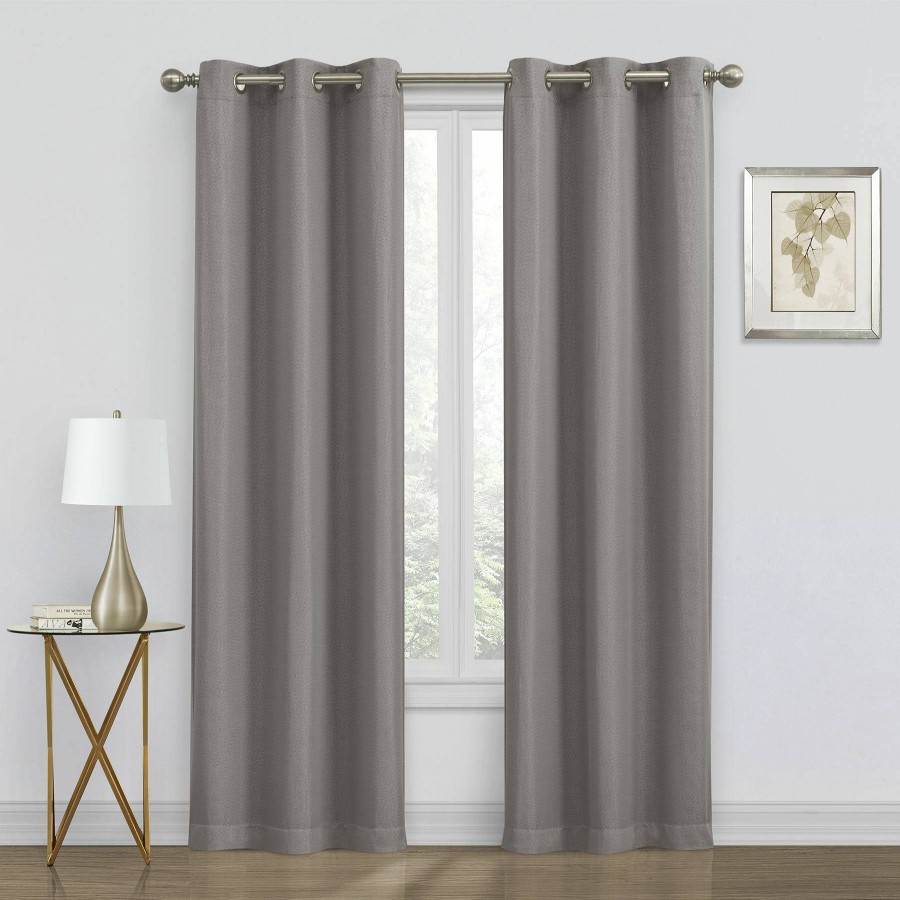 Rugs & Curtains * | 2-Pack Denver Grey Blackout Grommet Curtain Panels, 84 Premium Product