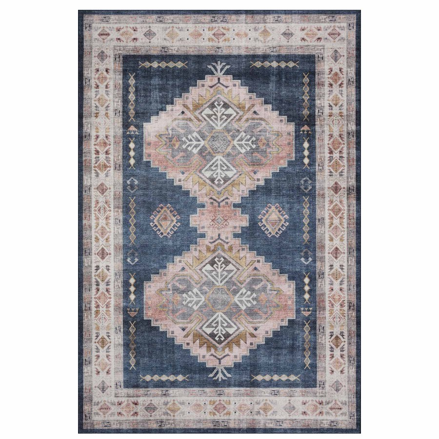 Rugs & Curtains * | (D564) Khloe Blue Medallion Area Rug, 8 10 Reliable Quality