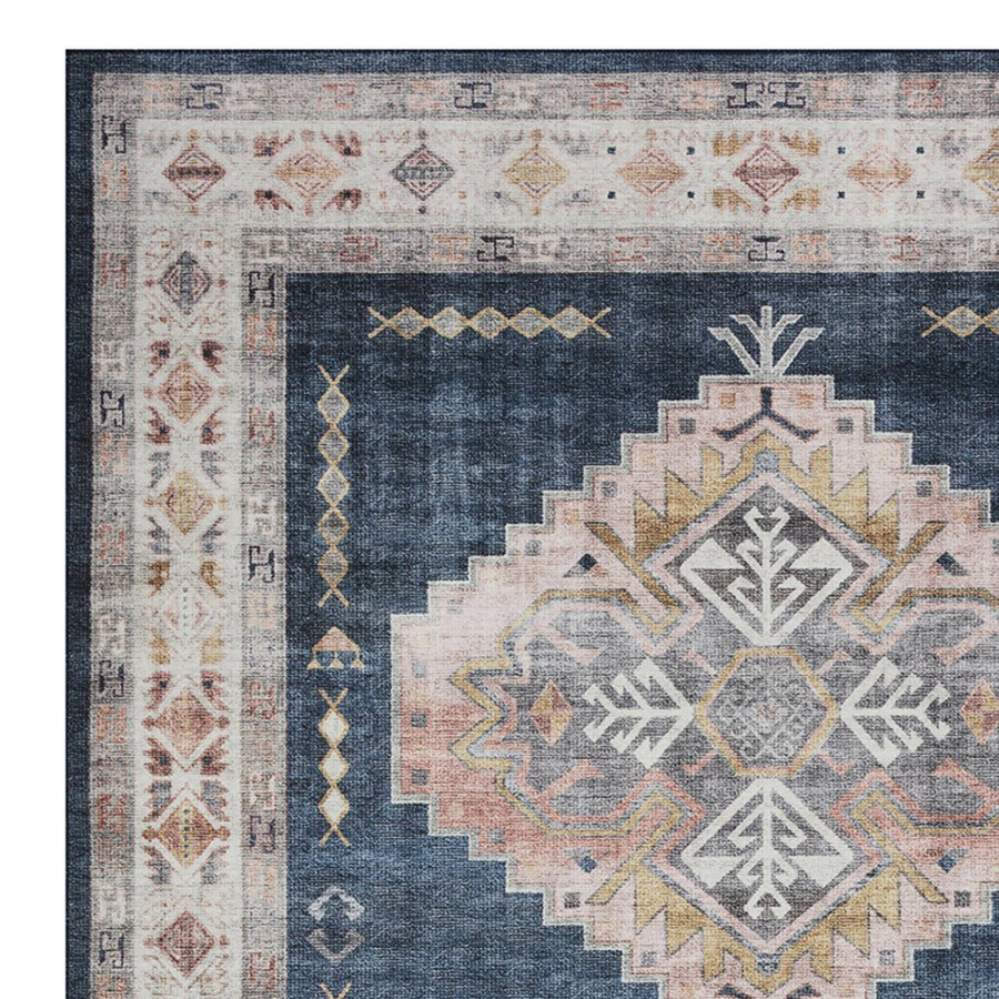 Rugs & Curtains * | (D564) Khloe Blue Medallion Area Rug, 8 10 Reliable Quality