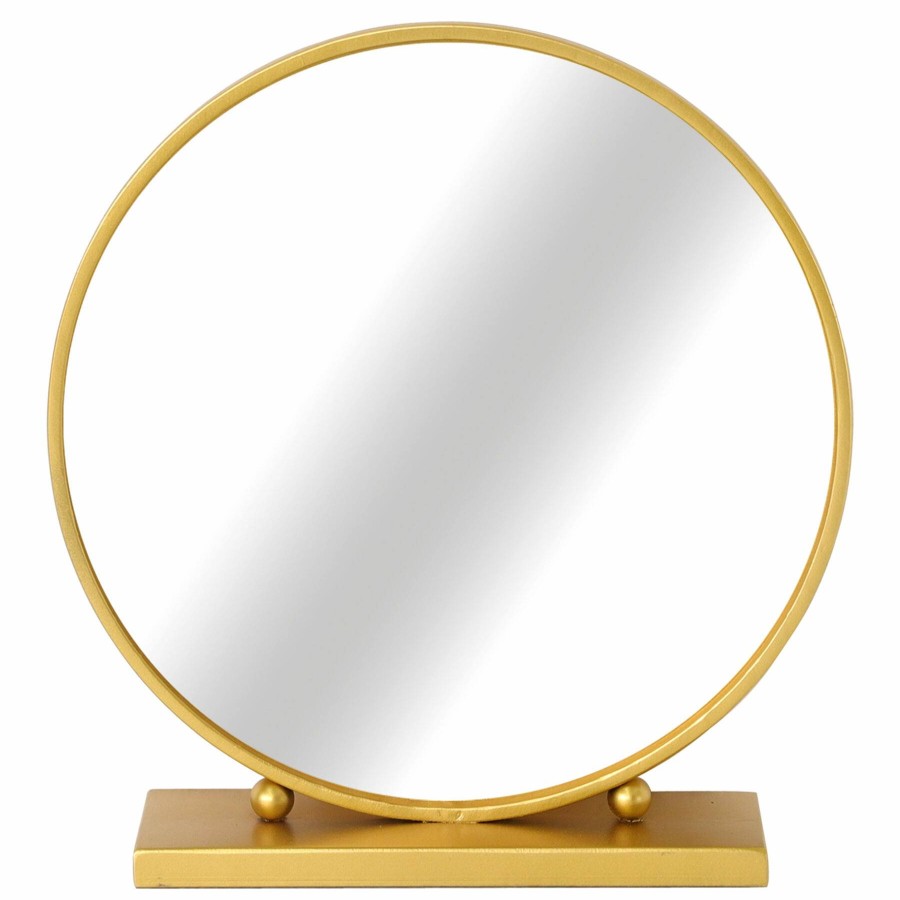 Home Accents * | 13In. Metal Gold Mirror Shop