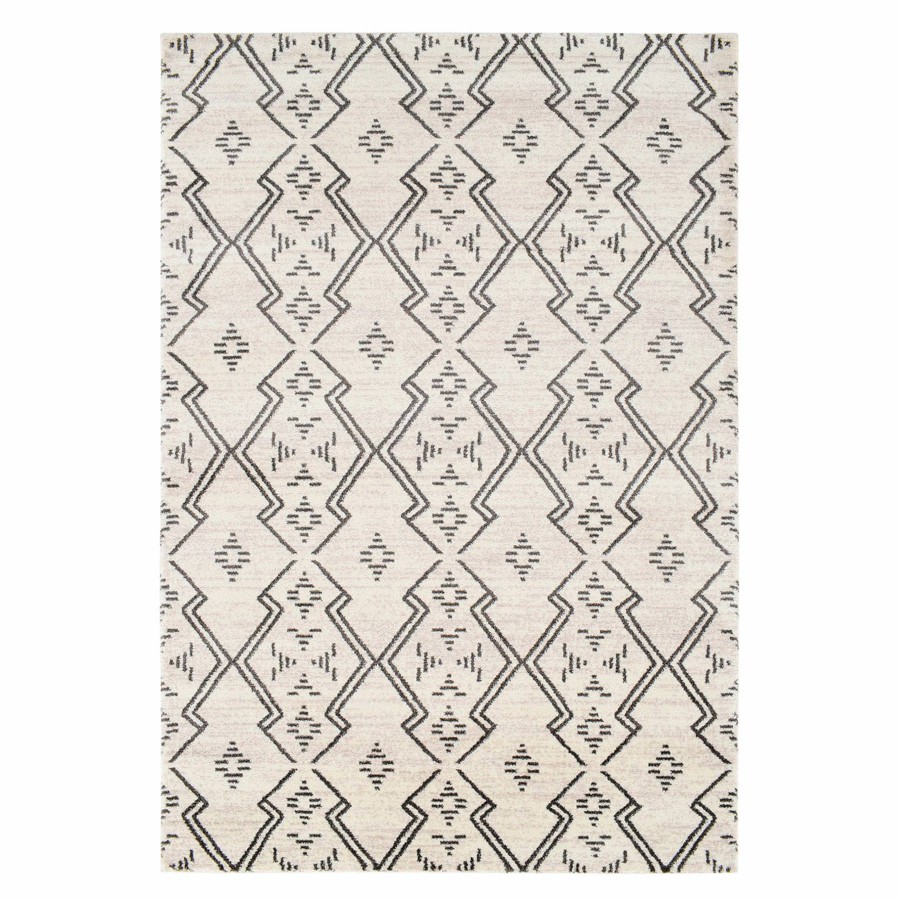 Rugs & Curtains * | (A463) Raymond Ivory & Dark Grey Moroccan Styled Area Rug, 8 10 At Discount Prices