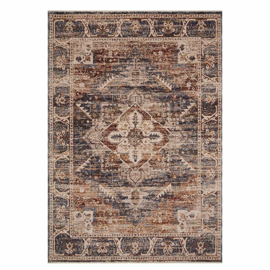 Rugs & Curtains * | (A407) Halton Distressed Look Slate Rust Area Rug, 8 10 Hot Sale