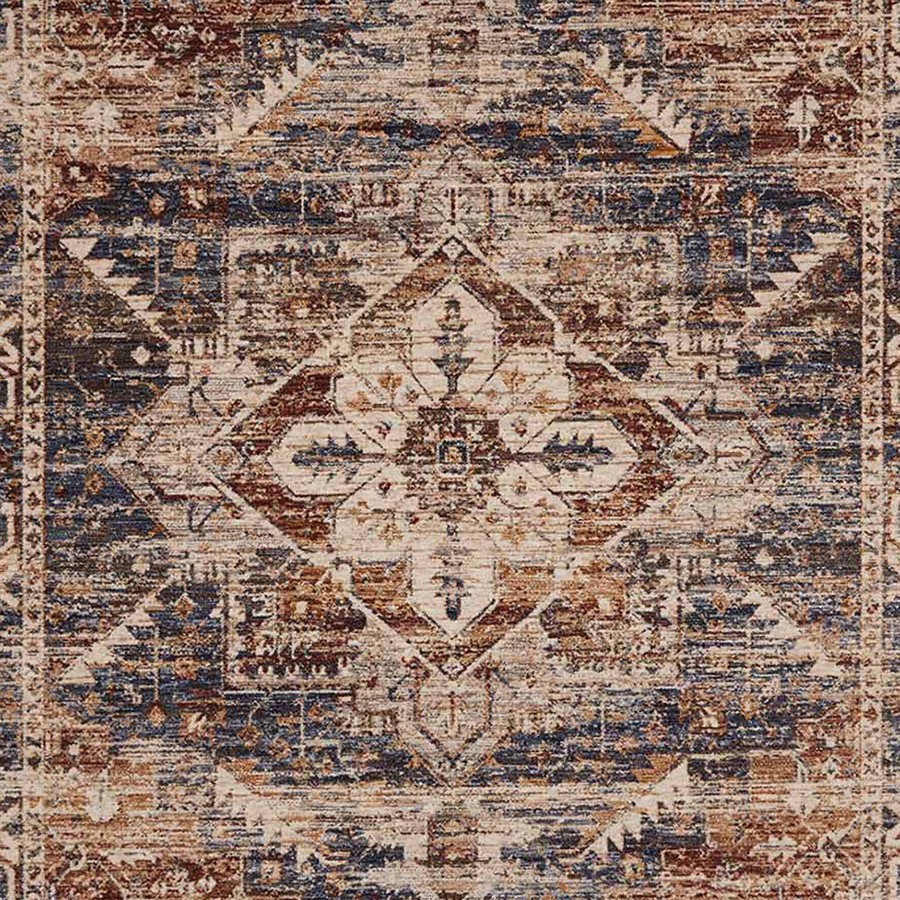 Rugs & Curtains * | (A407) Halton Distressed Look Slate Rust Area Rug, 8 10 Hot Sale