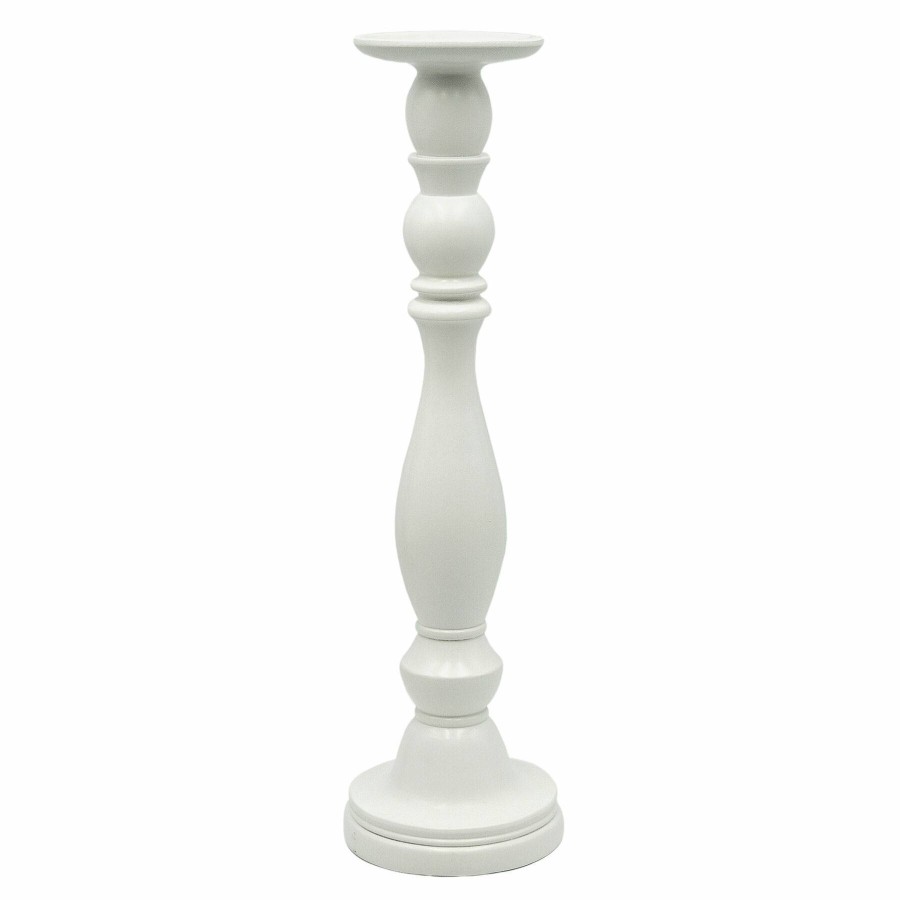 Home Accents * | White Pillar Candle Holder, 16 Discount