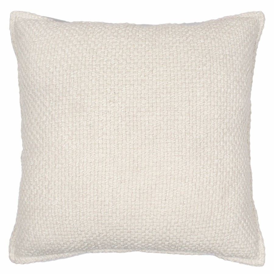 D Cor & Pillows * | Ty Pennington Ivory Yarn Textured Woven Pillow With Flange, 20 Lower Prices