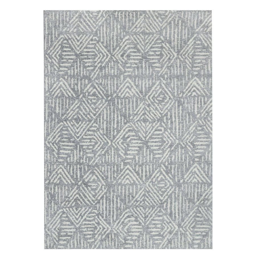 Rugs & Curtains * | (A470) Mercer Grey Diamond Design Area Rug, 5 7 At Reduced Price