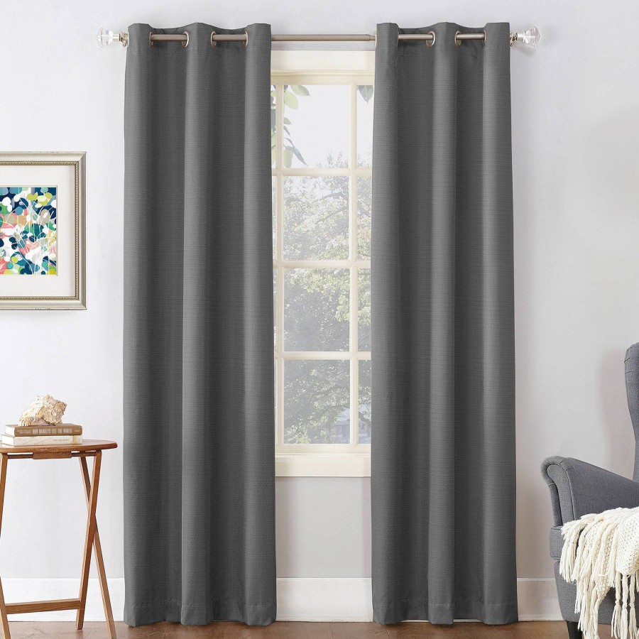 Rugs & Curtains * | Tremont Charcoal Grey Thermal Room Darkening Grommet Curtain Panel, 84 Fire Sale