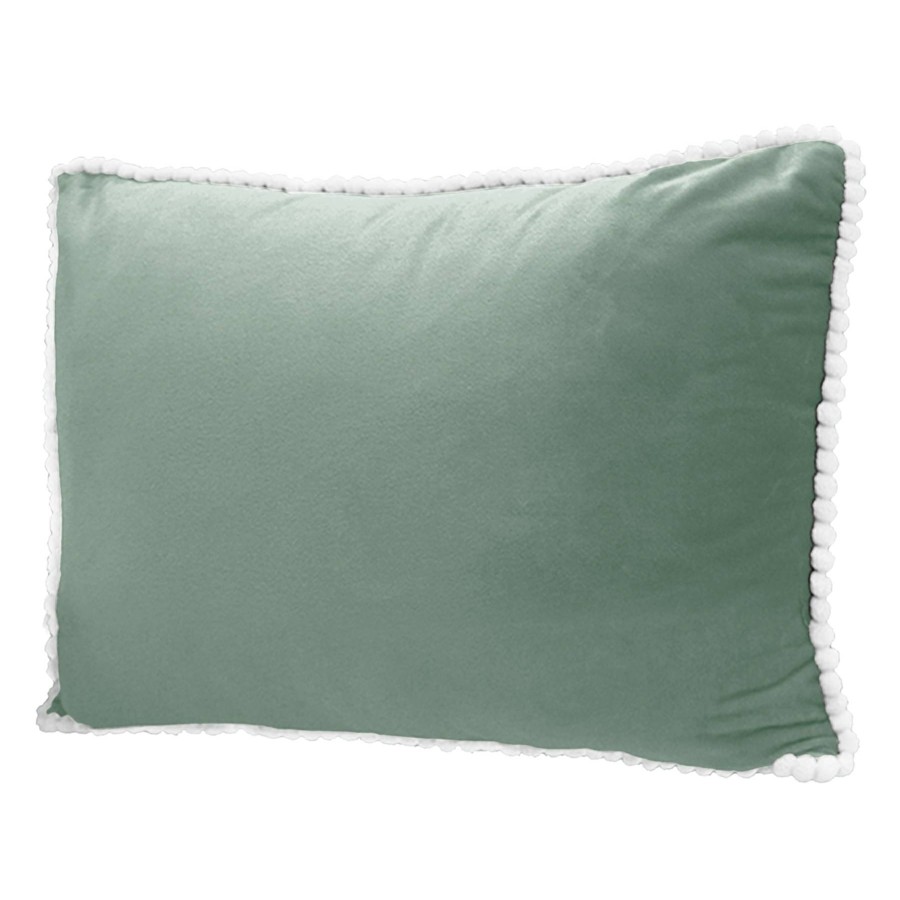 D Cor & Pillows * | Ana Pearl Seafoam Oblong Pom-Pom Throw Pillow, 16 Outlet Sale