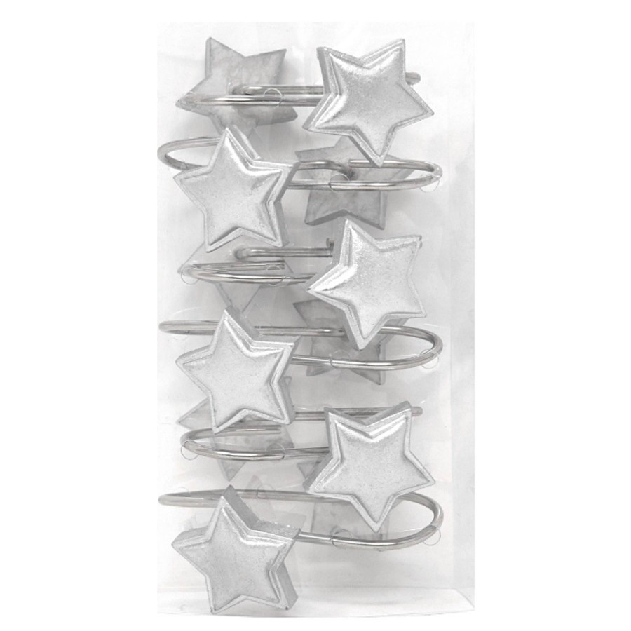 Rugs & Curtains * | Silver Star Shower Curtain Hooks At Reduced Price