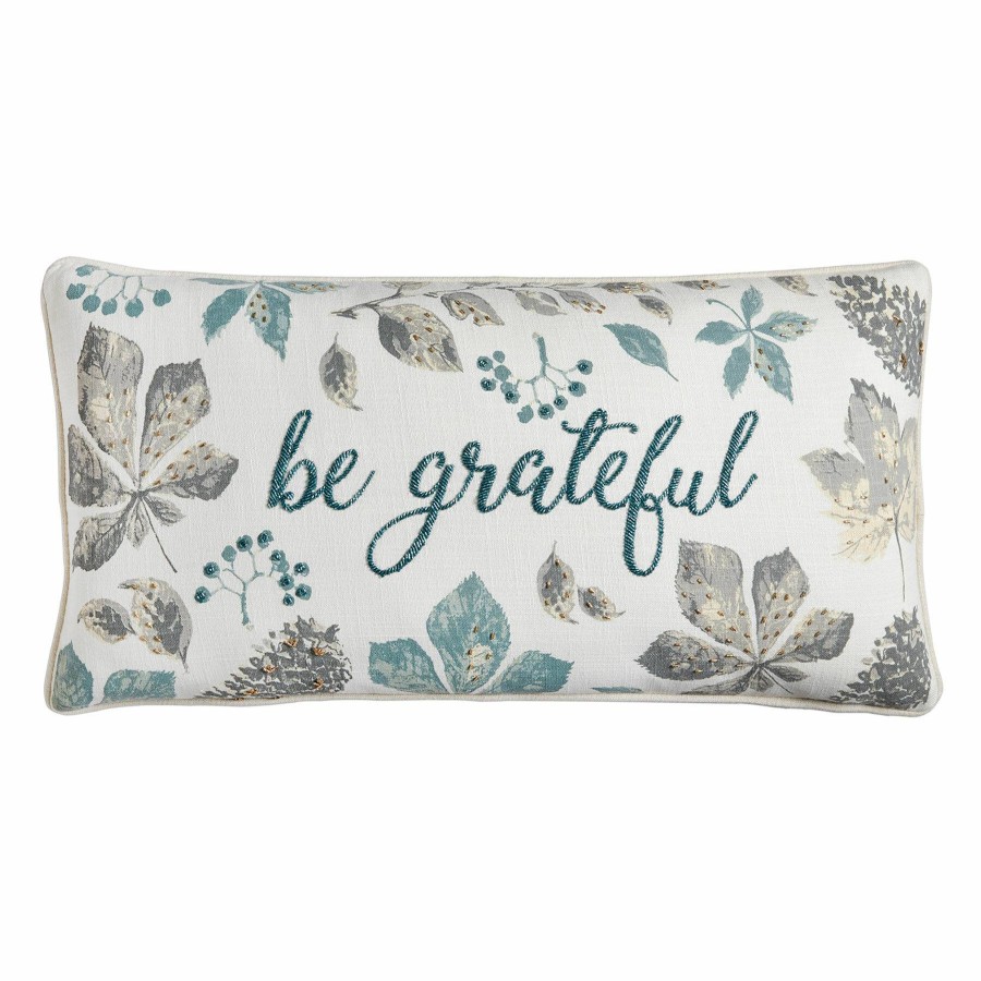 D Cor & Pillows * | Be Grateful Beaded Throw Pillow Latest Fashion