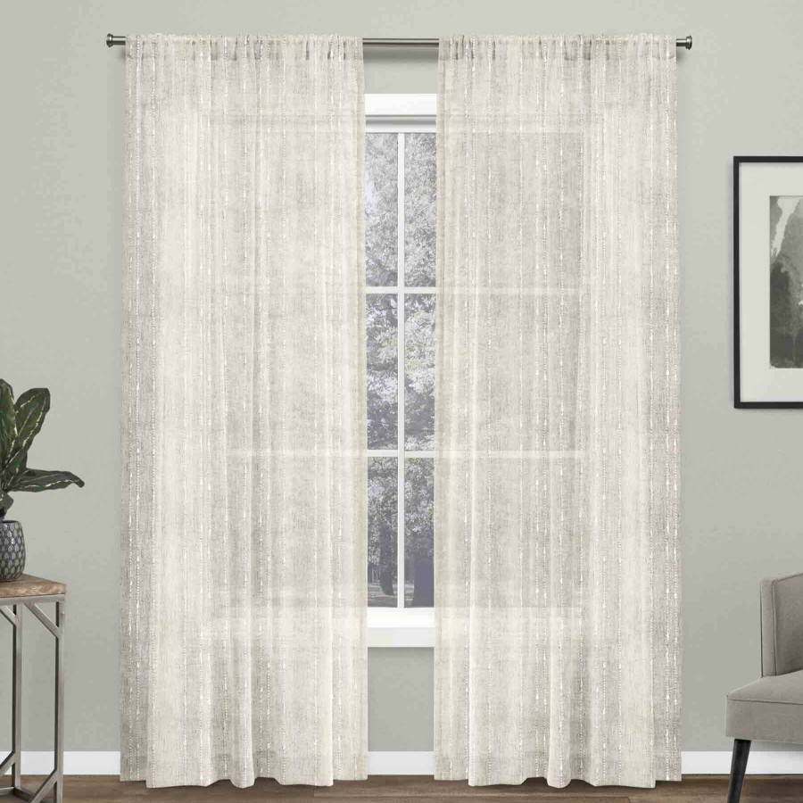 Rugs & Curtains * | Muskoka Natural Sheer Grommet Curtain Panel, 96 Fire Sale