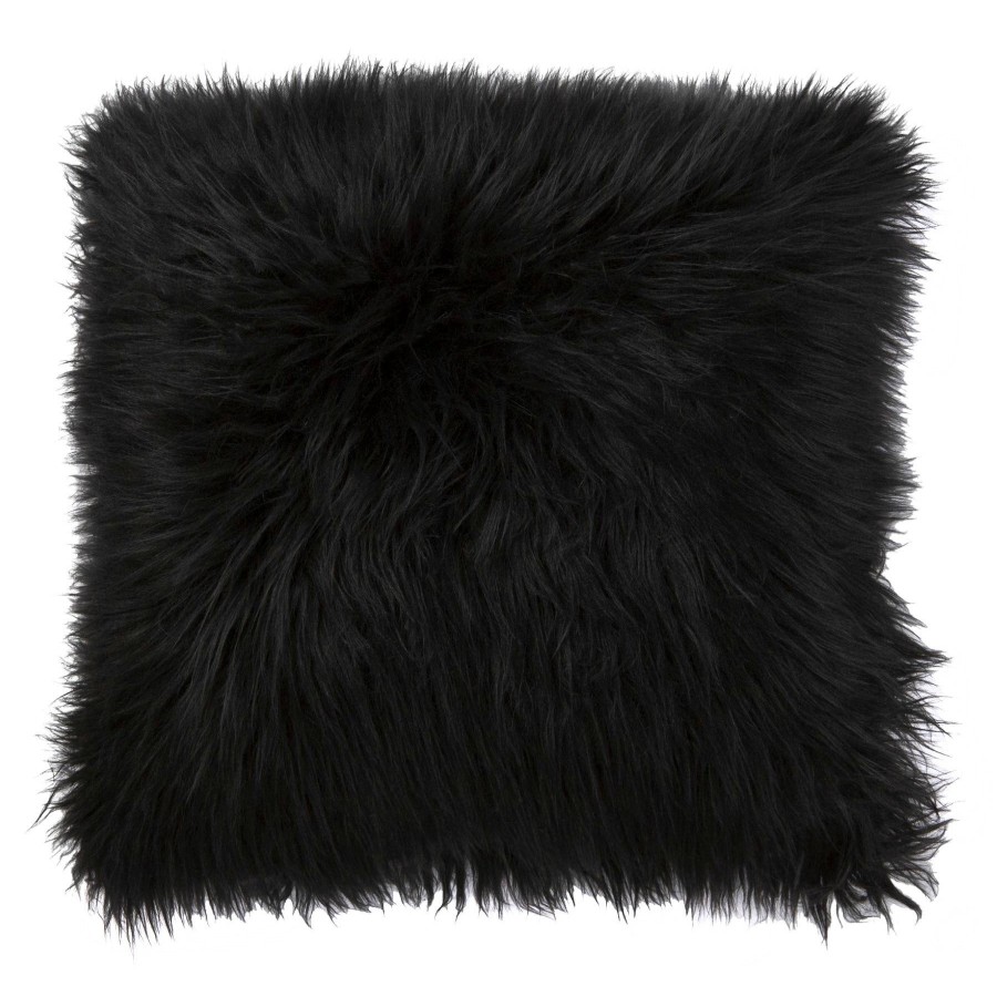 D Cor & Pillows * | Black Angora Faux Fur Throw Pillow, 18 Discount Store