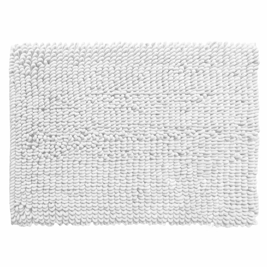 Rugs & Curtains * | Alyssa White Bath Mat 17X24 At Discount Prices